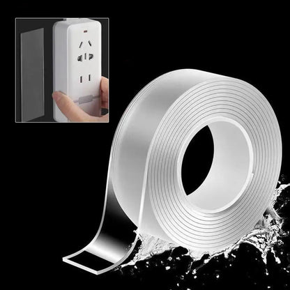 Double-Sided Waterproof Tape, 1 Roll Durable Double Sided Reusable Waterproof Double-Sided Tape, Adhesive Tape for Office Home Kitchen Dormitory Daily, Strong Adhesive Waterproof